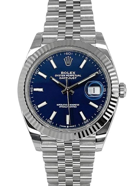 rolex datejust 41 blau geriffelt|Rolex Datejust oyster.